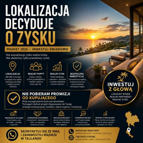 Czy warto kupić mieszkanie na Phuket w 2026? Ceny, wynajem i realne zyski dla Polaków